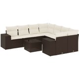 vidaXL 9-dijelni set vrtnih sofa s jastucima poliratan smeđi | shoptok.hr