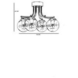 Opviq roma 4 Lü siyah beyaz Camlı avize blackwhite chandelier | Eponuda.com