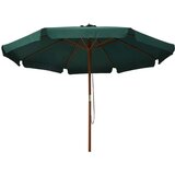  Zunanji senčnik z lesenim drogom 330 cm zelen, (20610523) | Shoptok.si