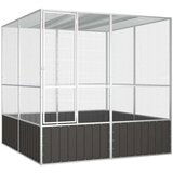 vidaXL Ptičja kletka antracit 213,5x217,5x211,5 cm pocinkano jeklo | Shoptok.si