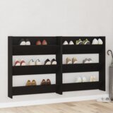 vidaXL Omare za čevlje na steni 2 pcs Črni hrast 60 x 18 x 60 cm | Shoptok.si