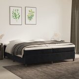 The Living Store Box spring postelja z vzmetnico črna 200x200 cm žamet - Box Spring Postelja, (21489586) Cene