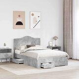  Konstrukcija postelje z vzglavjem Betonsko siva 120 x 200 cm, (5000102355) | Shoptok.si
