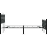 vidaXL metalni okvir kreveta uzglavlje i podnožje crni 140x190 cm | shoptok.hr