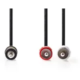 Stereo audio kabel 3.5 mm m - 2x RCA m 1.5m crni