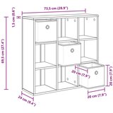 Strani šal s predalom Betonsko siva 73,5 x 24 x 69,5 cm, (5000233768) | Shoptok.si