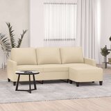  Kavč trosed s stolčkom za noge krem 180 cm blago, (20924801) Cene