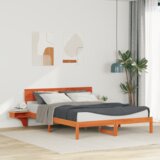  Konstrukcija postelje z vzglavjem Voskast rjav 150 x 200 cm, (5000126632) | Shoptok.si