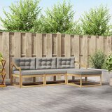  Set vanjskih sofa 4 pcs Bijela i svjetlosiva Poliester | Eponuda.com