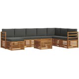  Set vanjskih sofa 9 kom. Prirodna i antracit Smeđa 59 x 59 x 37 cm | shoptok.hr