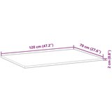 vidaXL Mizna plošča pravokotna 120x70x2 cm trden akacijev les, (21411740) | Shoptok.si
