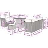 vidaXL 8-delni vrtni sofa set z blazinami Bež Poli ratan Acacia | Shoptok.si