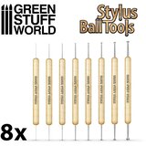 Green Stuff World Metal Ball Stylus Sculpting Tool Set x8 | Set metalnih kugličastih alata za modeliranje x8 | Eponuda.com