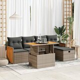  6-dijelni set vrtnih sofa od poliratana s jastucima sivi | shoptok.hr