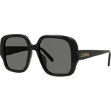 Slim Black Square Sunglasses ONE SIZE (54) Črna/Siva