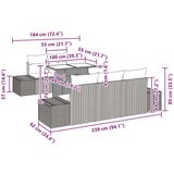  Vrtna garnitura - 5-dijelni set vrtnih sofa s jastučićima bež poli ratan | shoptok.hr