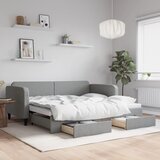  Dnevni krevet na razvlačenje svjetlosivi 90 x 200 cm od tkanine | shoptok.hr