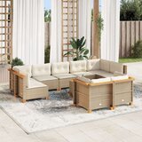 vidaXL 10-dijelni set vrtnih sofa s jastucima bež od poliratana | shoptok.hr