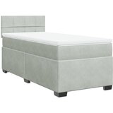 Box spring krevet s madracem svjetlosivi 100x200 cm baršunasti | shoptok.hr