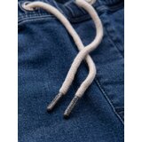 Ombre Men's shorts with elastic waistband and wash effect - blue | ePonuda.com