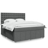 vidaXL Box spring postelja z vzmetnico temno siva 180x200 cm blago | Shoptok.si