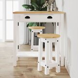Furnova Barski stolčki 2 kosa bela trdna borovina, (21955464) | Shoptok.si
