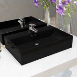 Pipo Umivaonik s otvorom za slavinu keramički crni 76 x 42,5 x 14,5 cm | shoptok.hr