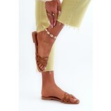 Boto Women's Eco Leather Flat Heel Sandals Brown Moldela | Shoptok.si