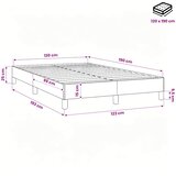  Okvir kreveta bez madraca plavi 120x190 cm od tkanine | shoptok.hr