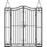  Vrtna vrata crna 121 x 8 x 150 cm od kovanog željeza | shoptok.hr