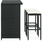 Poli 3-dijelni barski set od poliratana crni | shoptok.hr