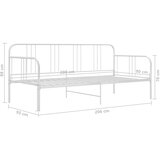  Okvir za krevet na razvlačenje bijeli metalni 90 x 200 cm | shoptok.hr