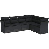  6-dijelni set vrtnih sofa s jastucima crni od poliratana | shoptok.hr