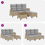  3-dijelni set vrtnih sofa od poliratana s jastucima bež L | shoptok.hr