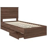  Krevetna konstrukcija Smeđi hrast 90 x 190 cm Inženjersko Drvo | shoptok.hr