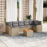 Maison Chic Seti vrtnega pohištva - Vrtna garnitura - Vrtni pohištvo set 8-delna z blazinami bež poli ratan, (21800932) | Shoptok.si