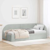  Kutni okvir kreveta Svijetlo siva 90 cm x 200 cm Baršun | shoptok.hr