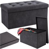 Ruhhy zložljiv tabure s shranjevanjem 110L – velvet pouf 76x38x38 cm, nosilnost 150 kg (XXL) Cene