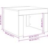 vidaXL Stolić za kavu hrast artisan 50 x 50 x 35 cm Konstruirano drvo | shoptok.hr