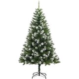 vidaXL Umjetna jelka s pantenom i pahuljicama Zelena i bijela 180 cm | shoptok.hr