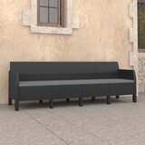 The Living Store Vrtni kavč štirised z blazinami antraciten PP ratan - Vrtni Kavč, (21472401) | Shoptok.si