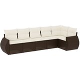  6-dijelni set vrtnih sofa od poliratana s jastucima smeđi | shoptok.hr