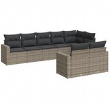 vidaXL 8-dijelni set vrtnih sofa od poliratana s jastucima sivi | shoptok.hr