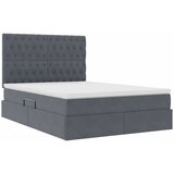  s madracem i skladištem Tamno siva 140 x 190 cm Baršun | shoptok.hr