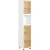 SoBuy visoka kopalniška omarica z dvema vratoma v beli barvi v kmečkem slogu, (20814744) | Shoptok.si
