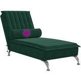 Masažna počivaljka s valjkastim jastukom tamnozelena baršunasta | Eponuda.com