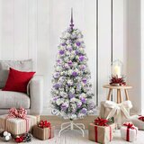 vidaXL Umetno Zložljivo Božično Drevo Zelena in bela 150 cm PVC | Shoptok.si