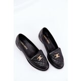 Laura Messi Leather Moccasins With Gold Decoration Black 2927 | shoptok.hr