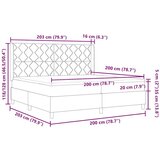 vidaXL Postelja s pomično vzmetnico in ležiščem Taupe 200x200 cm Tkanina, (22049938) | Shoptok.si