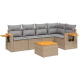  6-dijelni set vrtnih sofa s jastucima bež od poliratana Slike